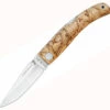 Castillo Knives Navaja Lockback Folding, C1CUB, 3" Satin Sandvik 14C28N Blade, Curly Birch Wood Handle