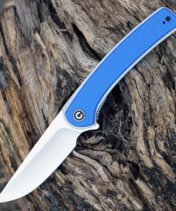 CIVIVI Knives CIVIVI Asticus C2002C, 3.80" D2 Satin Drop Point Plain Blade, Blue G-10 Handles