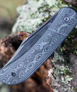 CIVIVI Knives Civivi Appalachian Drifter Slip Joint C2015DS-1, 2.96" Black Hand Rubbed Damascus Blade, Layered Gray G10 w/Rose Pattern Carbon Fiber Handle -Buck Knives Sales C2015DS1.3 01435.1607026442
