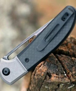 CIVIVI Knives CIVIVI Trailblazer C2018DS-1, 2.97" Black Hand Rubbed Damascus Drop Point Blade, Twill Carbon Fiber Over Black G-10 Handle w/ Gray Stainless Steel Bolster -Buck Knives Sales C2018DS1.2 02483.1607027038