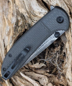 CIVIVI Knives CIVIVI Badlands Vagabond C2019DS-1, 3.25" Black Hand Rubbed Damascus Drop Point Blade, Twill Carbon Fiber Handles -Buck Knives Sales C2019DS1 2 67983.1628004187