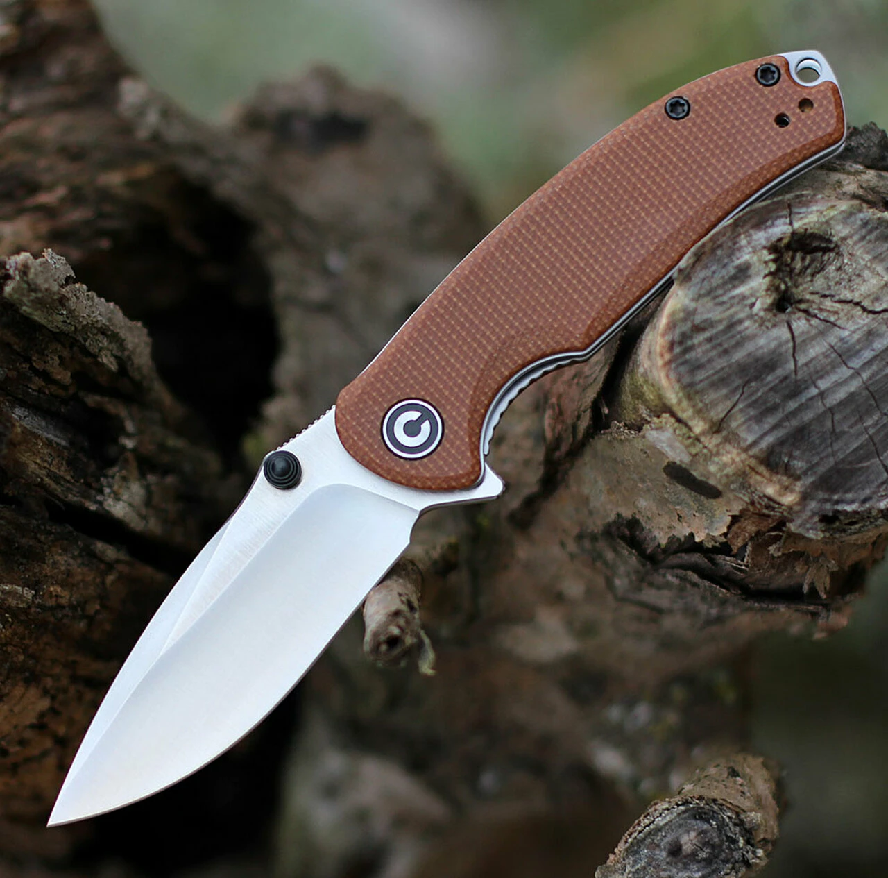 CIVIVI Knives CIVIVI Pintail C2020A, 2.98" CPM S35VN Satin Drop Point Plain Blade, Brown Micarta Handles 1 CIVIVI Knives CIVIVI Pintail C2020A, 2.98" CPM S35VN Satin Drop Point Plain Blade, Brown Micarta Handles