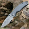 CIVIVI Knives CIVIVI Pintail C2020CDS-1, 2.98" Damascus Drop Point Plain Blade, Black G-10 Handles w/ Carbon Fiber Overlay