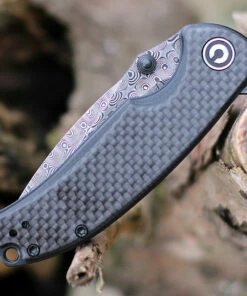 CIVIVI Knives CIVIVI Pintail C2020CDS-1, 2.98" Damascus Drop Point Plain Blade, Black G-10 Handles w/ Carbon Fiber Overlay -Buck Knives Sales C2020DS1.3 76174.1609256054