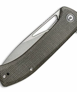 CIVIVI Knives CIVIVI Riffle Flipper Knife C2024C, 3.46" 14C28N Gray Stonewashed Drop Point Blade, Dark Green Micarta Handles -Buck Knives Sales C2024C Riffle 6 94275.1614203229
