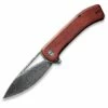 CIVIVI Knives CIVIVI Riffle Flipper Knife C2024DS-2, 3.46" Black Hand Rubbed Damascus Drop Point Blade, Dark Sandalwood Handles