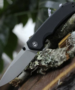 CIVIVI Knives CIVIVI Brazen Flipper Knife C2102C, 3.46" Sandvik 14C28N Stainless Steel Stonewashed Blade, Black G-10 Handle