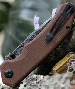 CIVIVI Knives CIVIVI Brazen Flipper Knife C2102DS-1, 3.46" Damascus Blade, Brown Micarta Handle -Buck Knives Sales C2102DS1.2 73862.1619107980