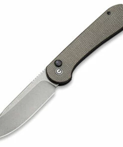 CIVIVI Knives CIVIVI Button Lock Elementum - Dark Green Micarta (3.47" Gray Stonewashed) C2103C