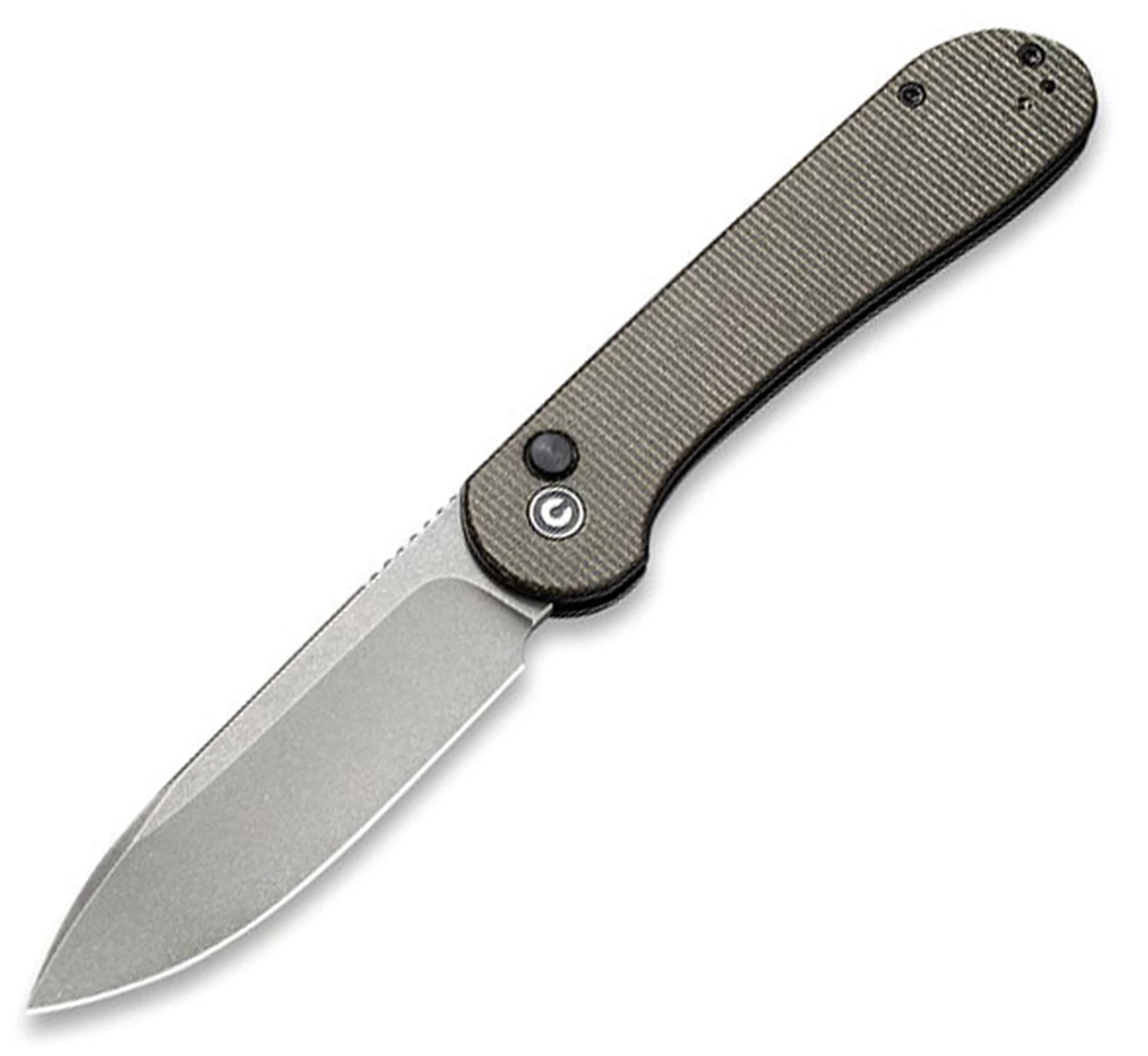 CIVIVI Knives CIVIVI Button Lock Elementum - Dark Green Micarta (3.47" Gray Stonewashed) C2103C 1 CIVIVI Knives CIVIVI Button Lock Elementum - Dark Green Micarta (3.47" Gray Stonewashed) C2103C