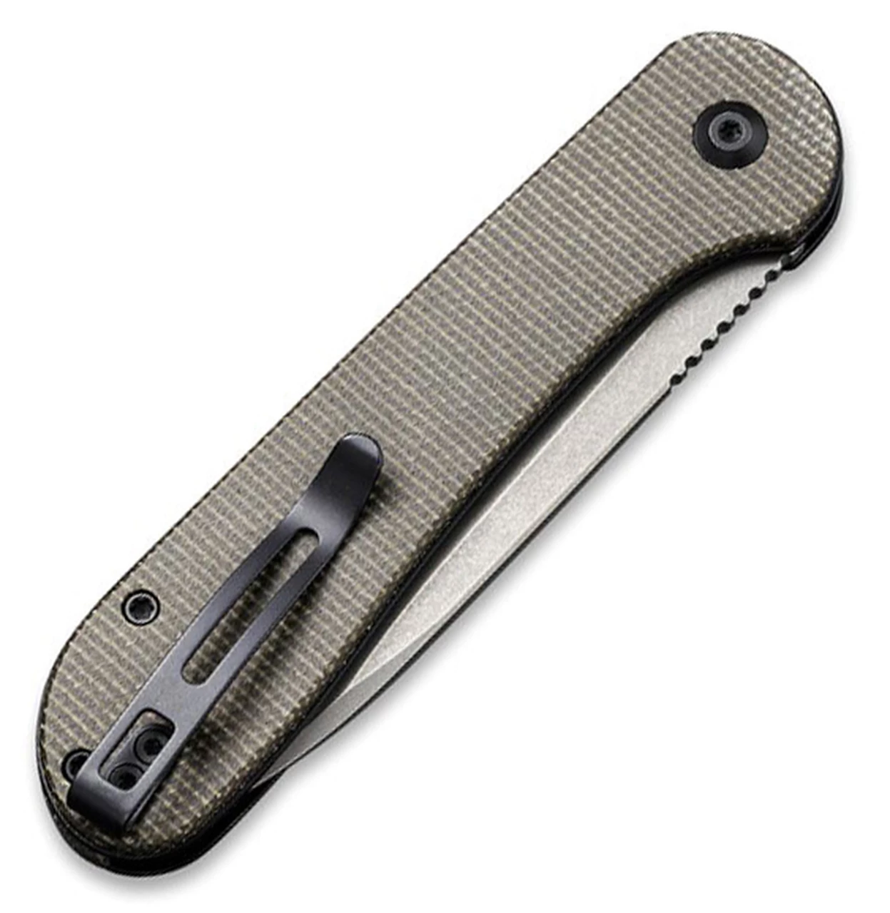 CIVIVI Knives CIVIVI Button Lock Elementum - Dark Green Micarta (3.47" Gray Stonewashed) C2103C 3 CIVIVI Knives CIVIVI Button Lock Elementum - Dark Green Micarta (3.47" Gray Stonewashed) C2103C - Image 3