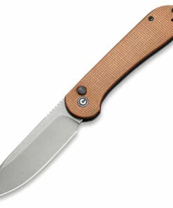 CIVIVI Knives CIVIVI Button Lock Elementum - Brown Micarta (3.47" Gray Stonewashed) C2103D