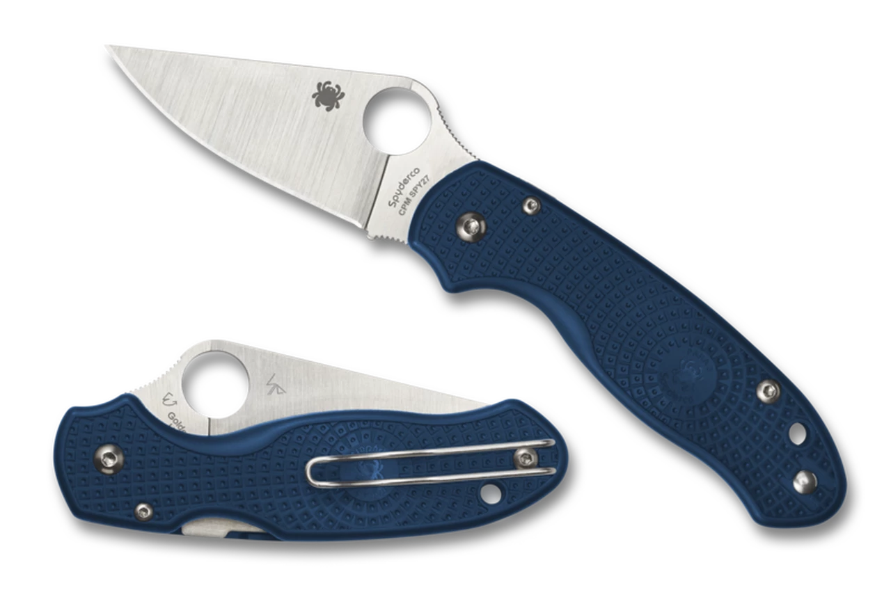 Spyderco Knives Spyderco Para 3 Lightweight C223PCBL, 2.92" CPM SPY27 Satin Plain Blade, Blue FRN Handle 2 Spyderco Knives Spyderco Para 3 Lightweight C223PCBL, 2.92" CPM SPY27 Satin Plain Blade, Blue FRN Handle - Image 2