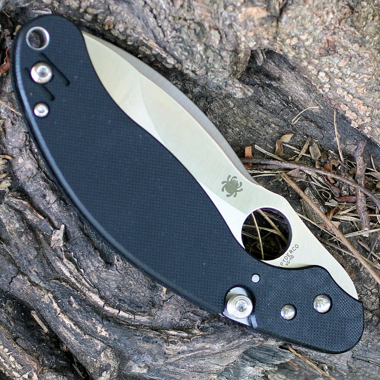 Spyderco Knives Spyderco C231GP Parata, 3.46" VG-10 Plain Blade, Black G-10 Handle 3 Spyderco Knives Spyderco C231GP Parata, 3.46" VG-10 Plain Blade, Black G-10 Handle - Image 3