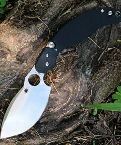 Spyderco Knives Spyderco C231GP Parata, 3.46" VG-10 Plain Blade, Black G-10 Handle