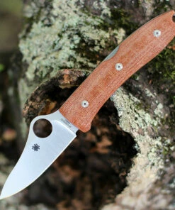 Spyderco Knives Spyderco SpyOpera - Brown Canvas Micarta (2.9" M390 Satin) C255CMP