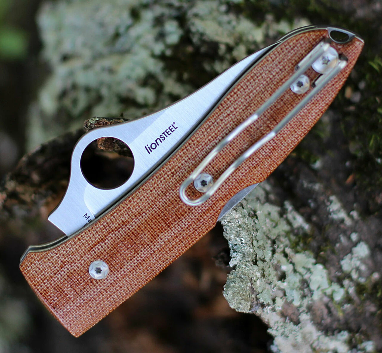 Spyderco Knives Spyderco SpyOpera - Brown Canvas Micarta (2.9" M390 Satin) C255CMP 4 Spyderco Knives Spyderco SpyOpera - Brown Canvas Micarta (2.9" M390 Satin) C255CMP - Image 4