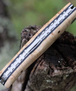 Castillo Knives Muralla Folding Lockback, C2CUB, 3.5" Sandvik 14C28N Plain Blade, Curly Birch Wood Handle -Buck Knives Sales C2CUB.3 26737.1636048420