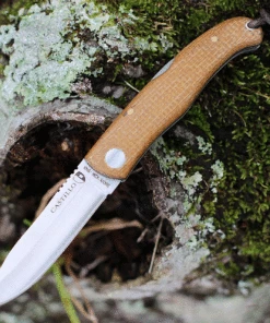 Castillo Knives Muralla Folding Lockback, C2WBM, 3.5" Sandvik 14C28N Plain Blade, Wheat Brown Micarta Handle