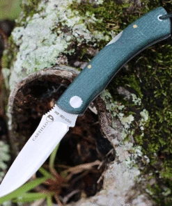 Castillo Knives Torre Lockback Folding, C3JGM, 3" Sandvik 14C28N Blade, Juniper Green Micarta Handles