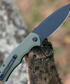 CIVIVI Knives CIVIVI Praxis C803F, 3.75" 9Cr18MoV Black Stonewashed Drop Point Blade, OD Green G-10 Handles -Buck Knives Sales C803F 57940.1621951097
