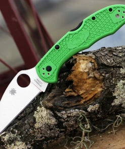 Spyderco Knives Spyderco Salt 2 C88FPWCGR2, 3.00" Satin Warncliffe LC200N Plain Blade, Green FRN Handle
