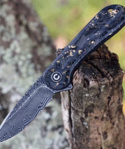CIVIVI Knives CIVIVI Elementum - Contoured Carbon Fiber / Gold (2.96" Damascus) C907C-DS1