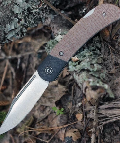 CIVIVI Knives CIVIVI Rustic Gent C914C, 2.97" D2 Satin Clip Point Blade, Tan Micarta Handle w/Carbon Fiber Bolster