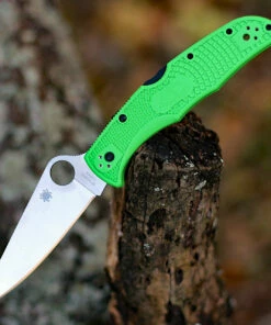 Spyderco Knives Spyderco Pacific Salt 2 C91FPGR2, 3.78" LC200N Satin Plain Blade, Green FRN Handle