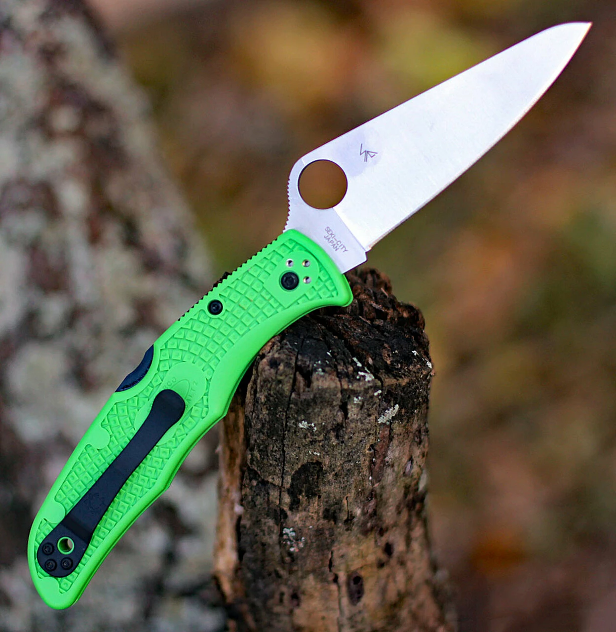 Spyderco Knives Spyderco Pacific Salt 2 C91FPGR2, 3.78" LC200N Satin Plain Blade, Green FRN Handle 2 Spyderco Knives Spyderco Pacific Salt 2 C91FPGR2, 3.78" LC200N Satin Plain Blade, Green FRN Handle - Image 2