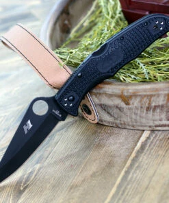 Spyderco Knives Spyderco Pacific Salt 2 C91PBBK2, 3.78" H1 Steel Black Plain Blade, Black FRN Handle