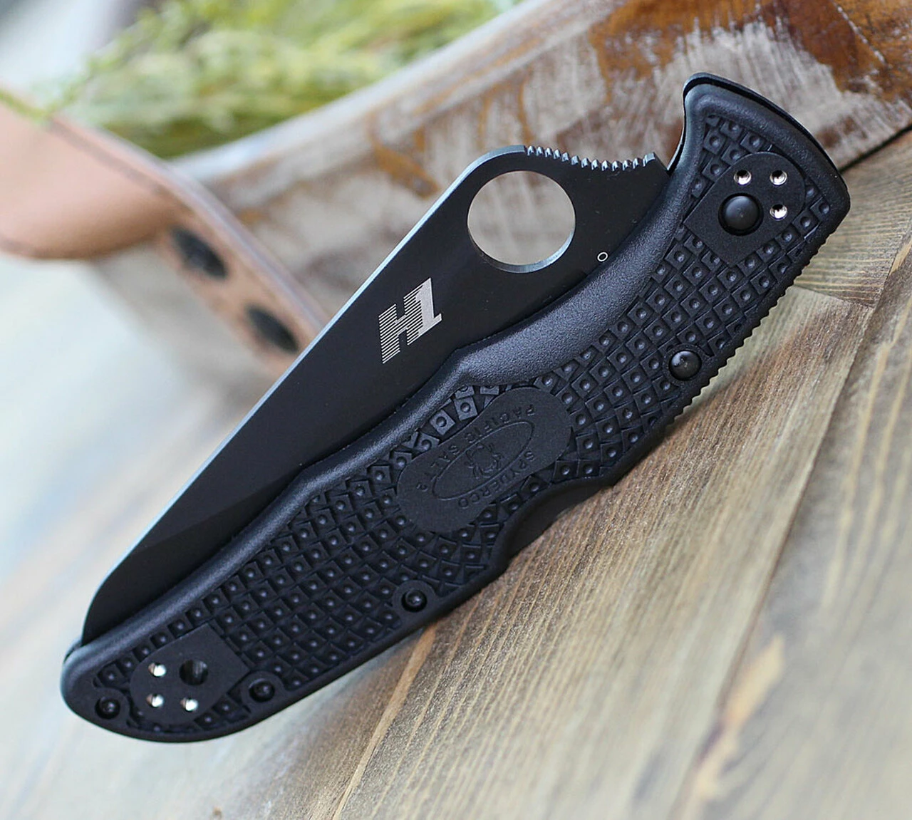 Spyderco Knives Spyderco Pacific Salt 2 C91PBBK2, 3.78" H1 Steel Black Plain Blade, Black FRN Handle 3 Spyderco Knives Spyderco Pacific Salt 2 C91PBBK2, 3.78" H1 Steel Black Plain Blade, Black FRN Handle - Image 3