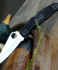 Spyderco Knives Spyderco Pacific Salt 2 C91PBK2, 3.78" H1 Steel Satin Plain Blade, Black FRN Handle