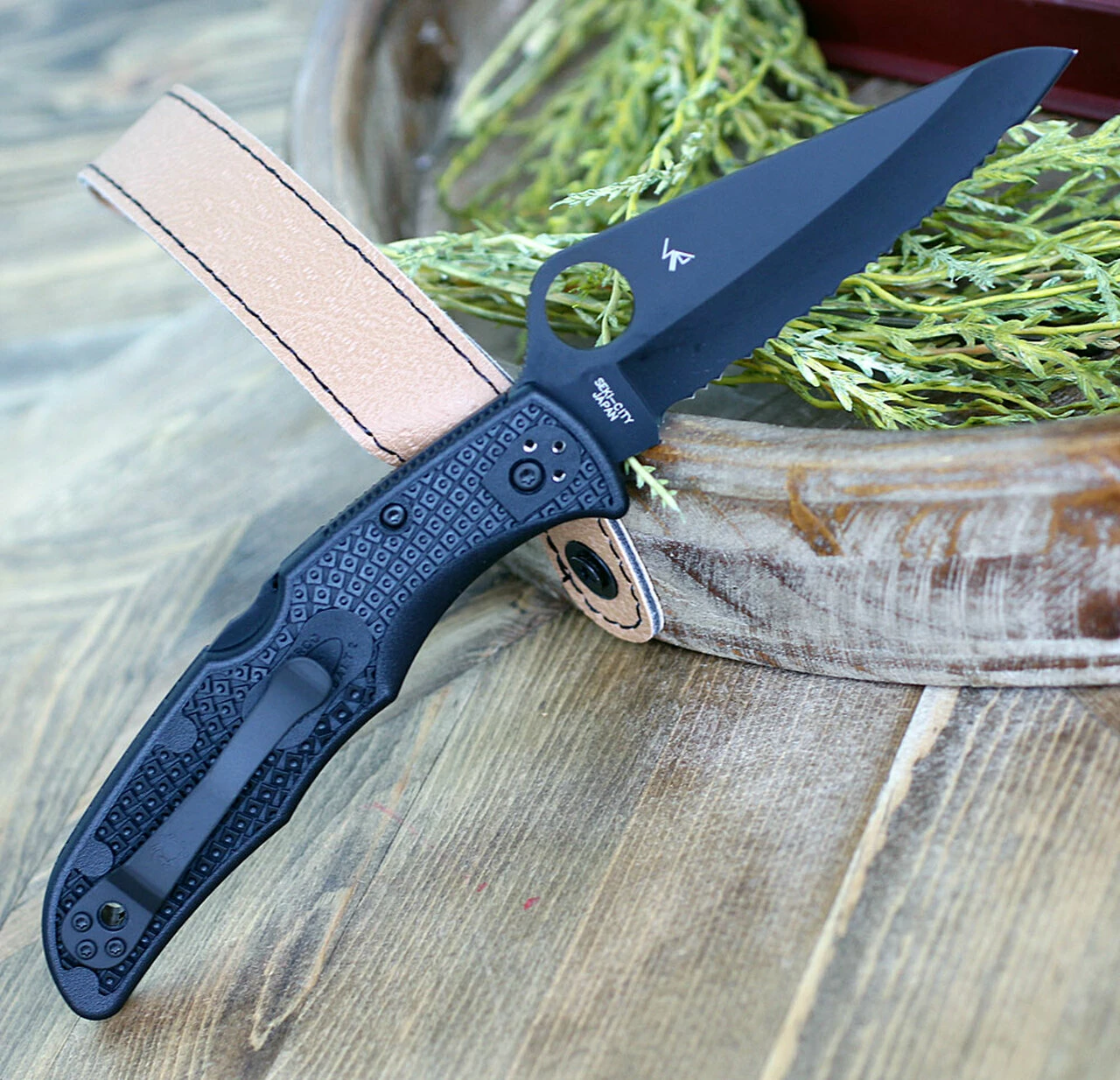 Spyderco Knives Spyderco Pacific Salt 2 C91SBBK2, 3.78" H1 Steel Black Serrated Blade, Black FRN Handle 2 Spyderco Knives Spyderco Pacific Salt 2 C91SBBK2, 3.78" H1 Steel Black Serrated Blade, Black FRN Handle - Image 2