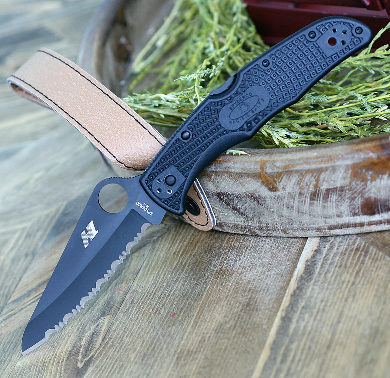 Spyderco Knives Spyderco Pacific Salt 2 C91SBBK2, 3.78" H1 Steel Black Serrated Blade, Black FRN Handle 1 Spyderco Knives Spyderco Pacific Salt 2 C91SBBK2, 3.78" H1 Steel Black Serrated Blade, Black FRN Handle