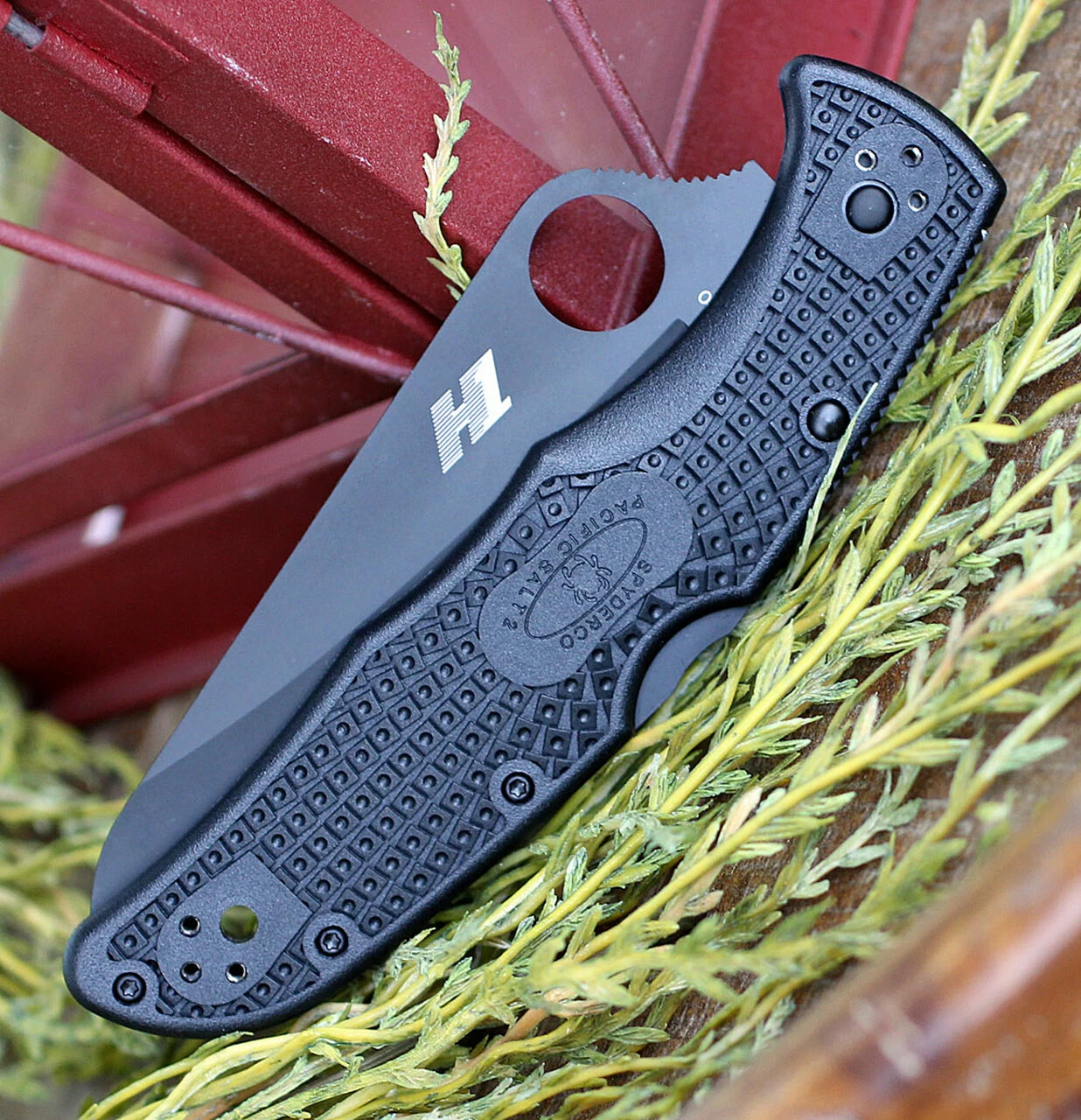 Spyderco Knives Spyderco Pacific Salt 2 C91SBBK2, 3.78" H1 Steel Black Serrated Blade, Black FRN Handle 3 Spyderco Knives Spyderco Pacific Salt 2 C91SBBK2, 3.78" H1 Steel Black Serrated Blade, Black FRN Handle - Image 3