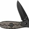 Case Tec X Tags-L 52219, 440 Black Coated Stainless Steel Plain Edge, Harley Davidson & Skull Handle (T0103.75B)