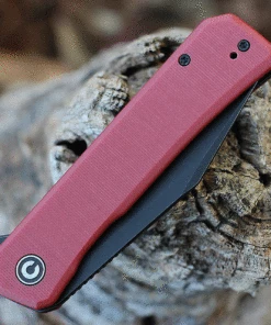 CIVIVI Knives CIVIVI Relic Flipper w/Tweezers - Burgundy G-10 (3.5" Blk Nitro-V) C20077B-2 -Buck Knives Sales CIVC20077B2.3 43615.1635867750