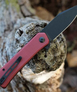 CIVIVI Knives CIVIVI Relic Flipper w/Tweezers - Burgundy G-10 (3.5" Blk Nitro-V) C20077B-2 -Buck Knives Sales CIVC20077B2 39679.1635867750