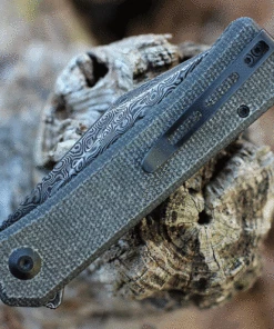 CIVIVI Knives CIVIVI Relic Flipper w/Tweezers - Green Micarta (3.5" Damascus) C20077B-DS1 -Buck Knives Sales CIVC20077BDS1.3 84693.1635868824