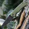 CIVIVI Knives CIVIVI Brazen Flipper Knife C2102DS-2, 3.46" Damascus Blade, Olive Micarta Handle