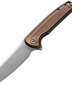 CIVIVI Knives CIVIVI Brigand Linerlock Folder C909D, 3.46" 154CM Stainless Steel Stonewashed Plain Blade, Black Hand Rubbed Copper Handles