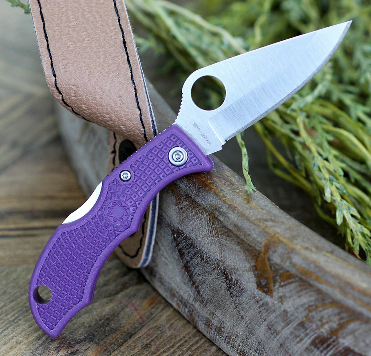 Spyderco Knives Spyderco Ladybug Lightweight, CLPRP3, Purple FRN, Plain Edge 2 Spyderco Knives Spyderco Ladybug Lightweight, CLPRP3, Purple FRN, Plain Edge - Image 2