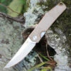 GiantMouse ACE Clyde - Natural Micarta with Brass (3" Elmax SW)