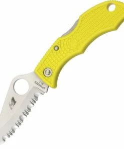 Spyderco Knives Spyderco Ladybug Salt, CLYLS3, Yellow FRN Handle, Serrated