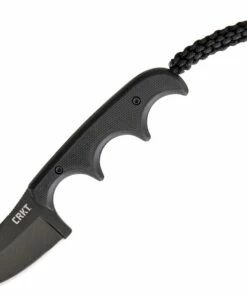 CRKT Minimalist Bowie Neck Knife 2387K, 2.12" 5Cr15MoV Black Plain Blade, Black G-10 Handle