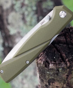 CRKT Kova 6434, 3.50" 8Cr13MoV Stainless Steel Satin Drop Point Blade, OD Green GRN Handles -Buck Knives Sales CR6434.3 71953.1625674800