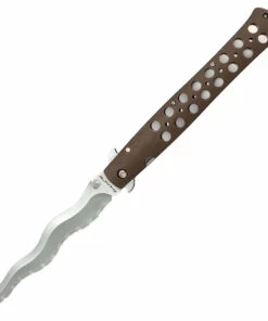 Cold Steel 6" Kris Ti-Lite Folding Knife 26SXK6S, 6" AUS-10A Satin Serrated Blade, Flat Dark Earth Zytel Handle