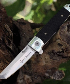 Cold Steel Oyabun 32AA, 3.50" CPM-S35VN Satin Plain Blade, Black Aluminum Handles w/ G-10 Handles