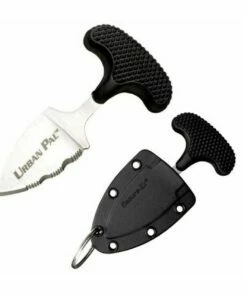 Cold Steel Urban Pal 43LS, 1.5" Aus 8A Stainless Steel Serrated Blade, Black Kray-Ex Handle, Black Secure-Ex Neck Sheath